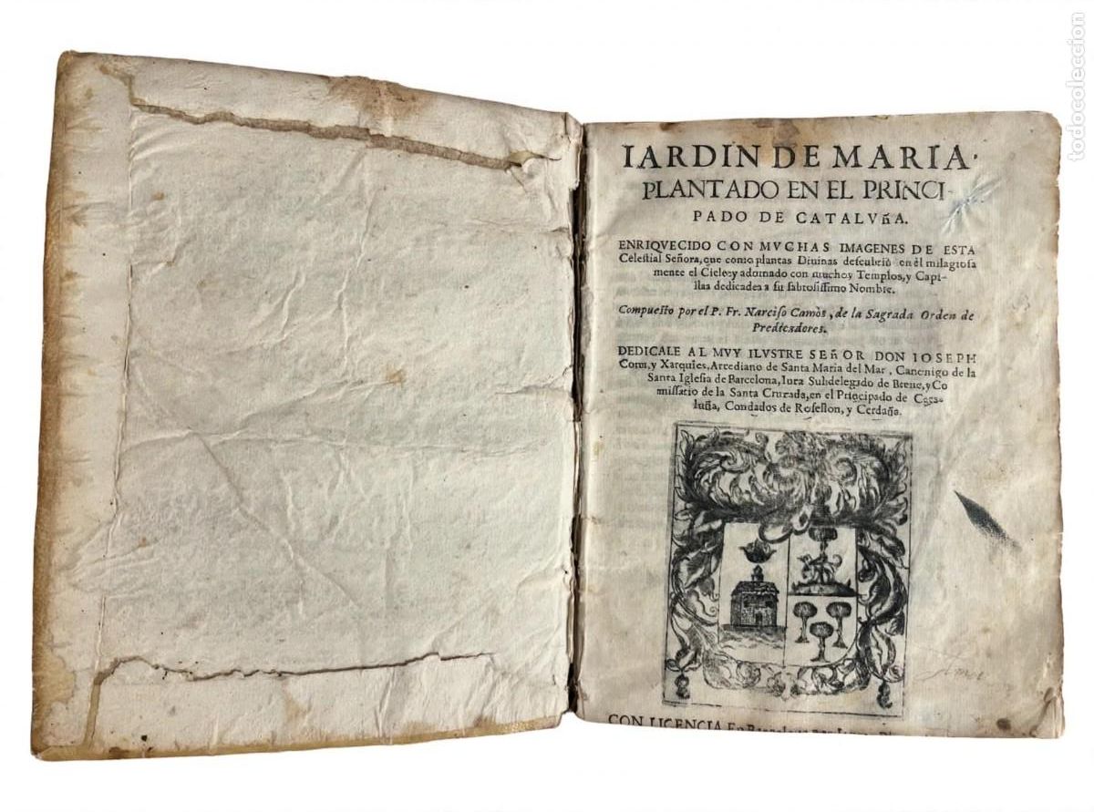 Antiquarische B&uuml;cher: CAMOS, Fr. Narciso - JARDIN DE MARIA PLANTADO EN EL PRINCIPADO DE CATALU&Ntilde;A - Barcelona 1657 [Impresi