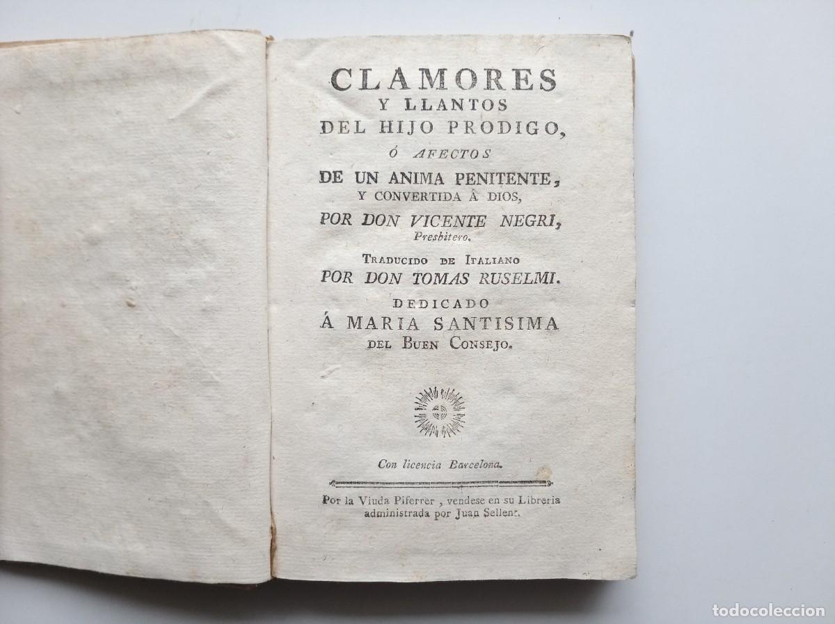 Livres anciens: VICENTE NEGRI. CLAMORES Y LLANTOS DEL HIJO PRODIGO. PERGAMINO. SIGLO XVIII. M&Iacute;STICA.