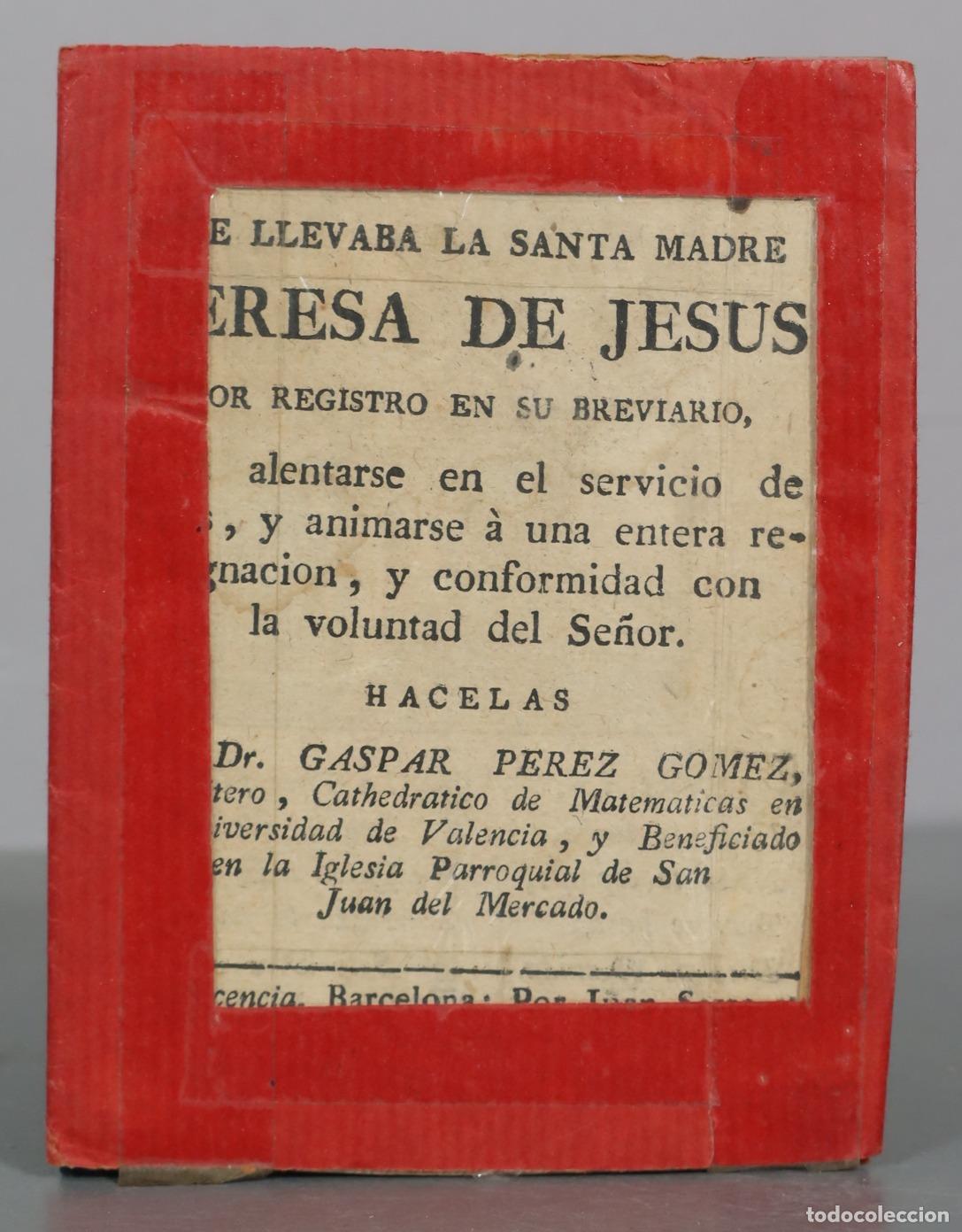 Libros antiguos: Reflexiones sobre la letrilla, que llevaba la Santa Madre Teresa de Jesus - Gaspar Perez Gomez -