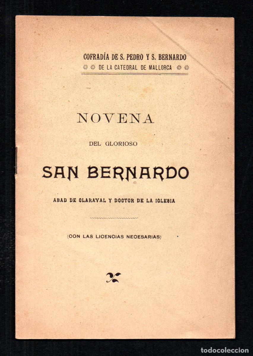 Libros antiguos: Novena del Glorioso San Bernardo. Abad de Claraval y Doctor de la Iglesia.