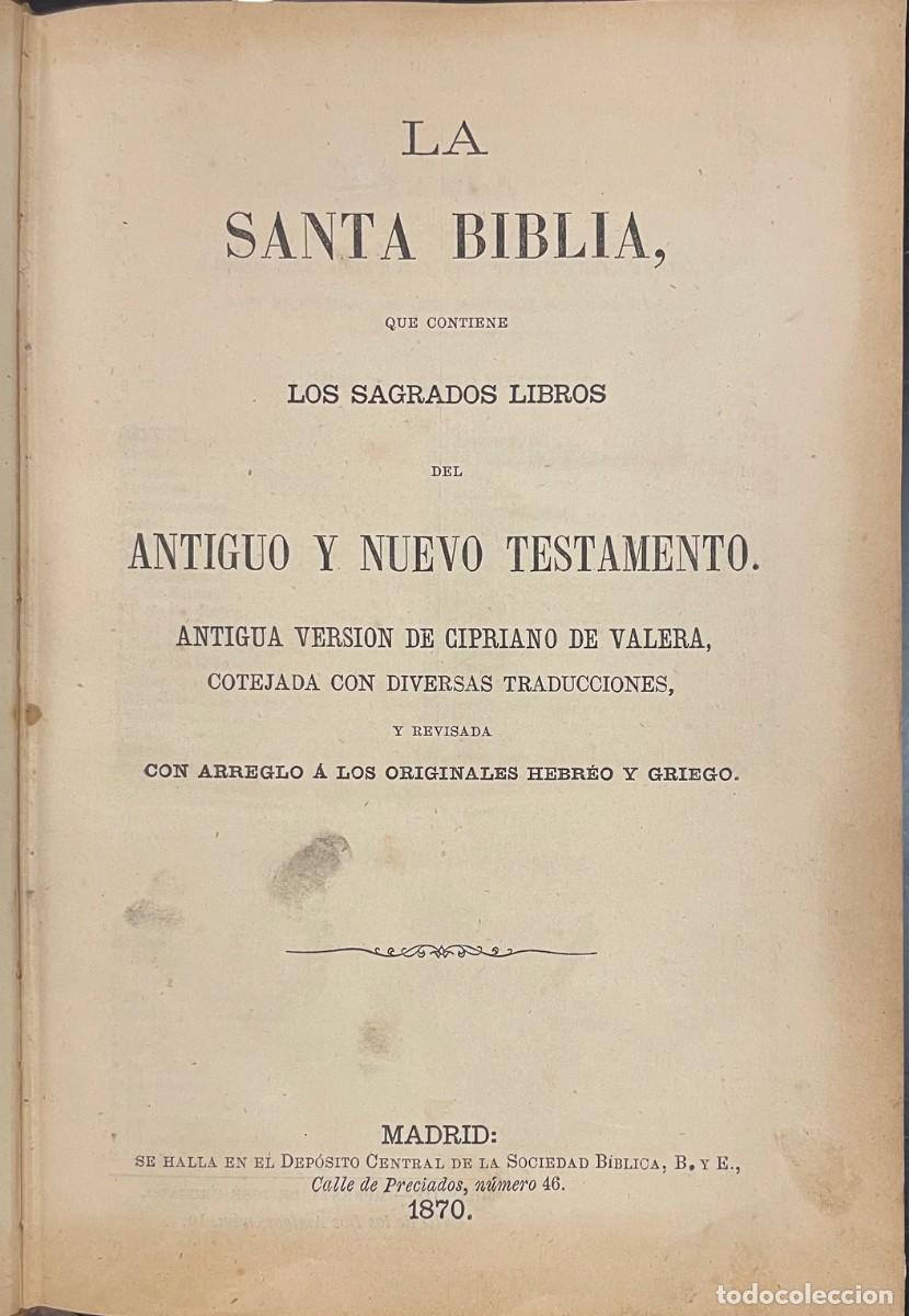 Libros antiguos: La Santa Biblia. Cipriano de Varela
