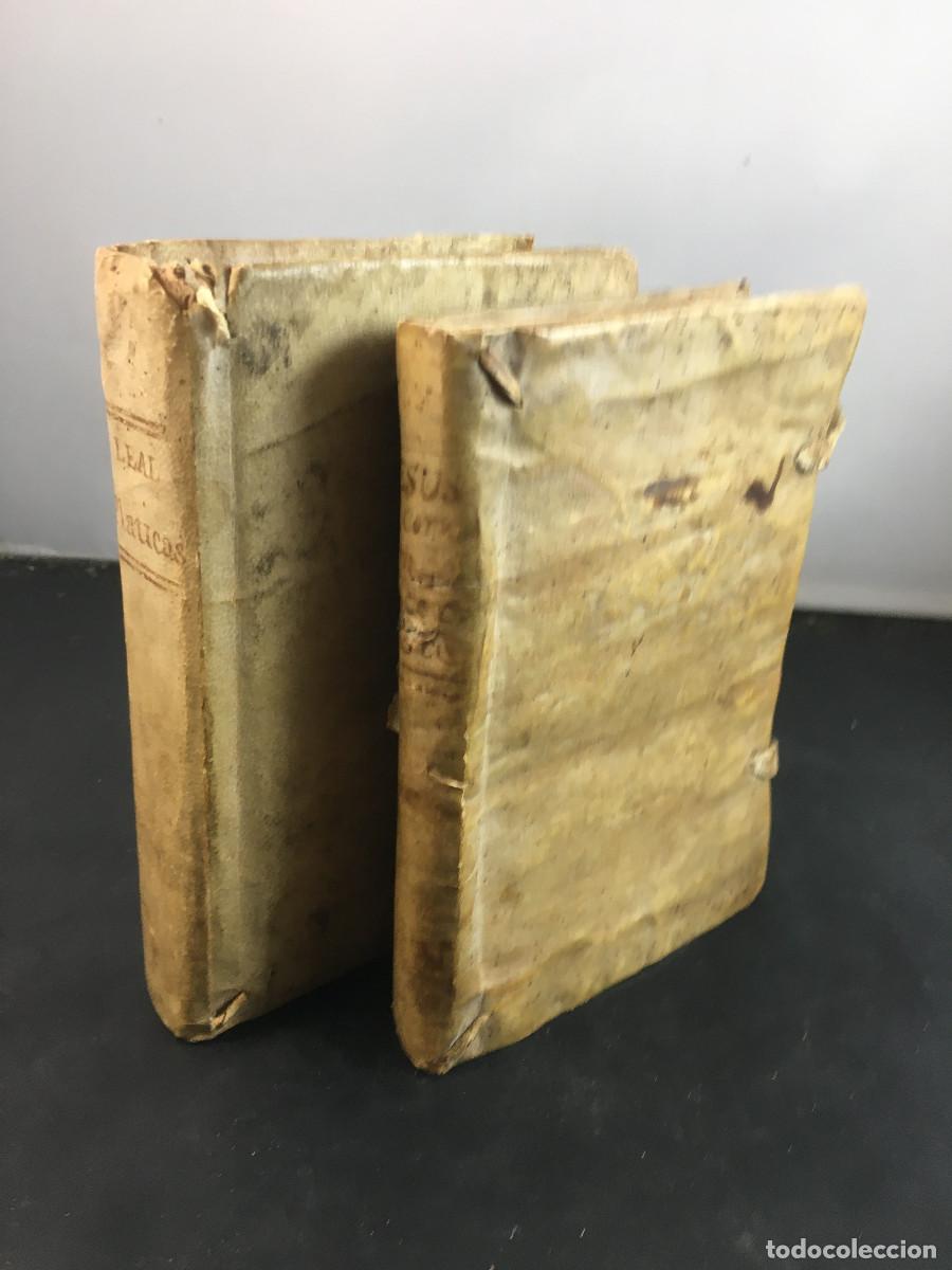 Libros antiguos: Dos libros religiosos 1783 y 1816. Encuadernados pergamino.