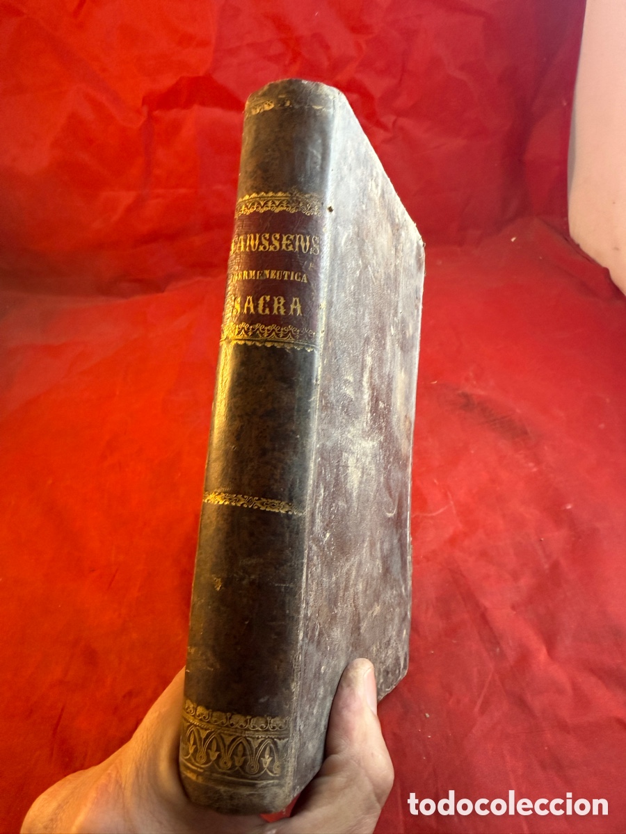 Libros antiguos: Hermeneutica Sacra de J. H. Janssens &ndash; Siglo XIX &ndash; Dos tomos en un volumen, encuadernaci&oacute;n en piel