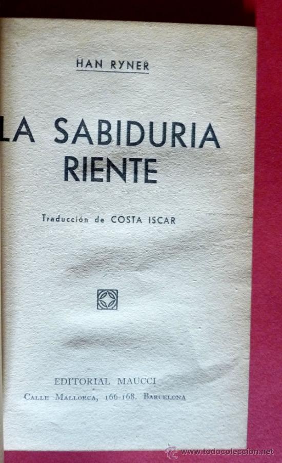 Libros antiguos: La Sabiduria Riente. Han Ryner - Foto 1