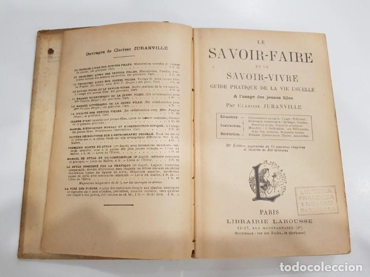 Libros antiguos: LE SAVOIR FAIRE. GUIDE PRATIQUE DE LA VIE USUELLE. LIBRAIRIE LAROUSSE. 1890 - Foto 5 - 297109538