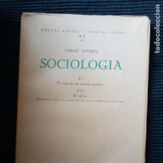 Libros antiguos: SOCIOLOGIA. EL CRUCE DE LOS CIRCULOS SOCIALES. VII EL POBRE. JORGE SIMMEL. REVISTA DE OCCID. 1927.