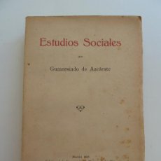 Libri antichi: ESTUDIOS SOCIALES. GUMERSINDO DE AZCÁRATE. MADRID 1933