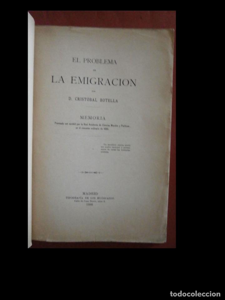 Libros antiguos: El problema de la emigraci&oacute;n. Cristobal Botella - Foto 6