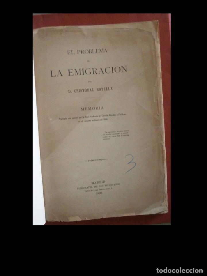 Libros antiguos: El problema de la emigraci&oacute;n. Cristobal Botella - Foto 1
