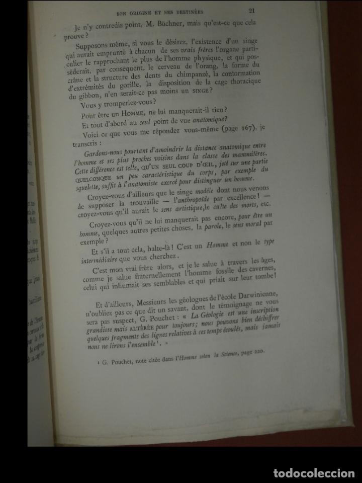 Libros antiguos: Dieu ou Darwin? Jules de Sohet - Foto 3
