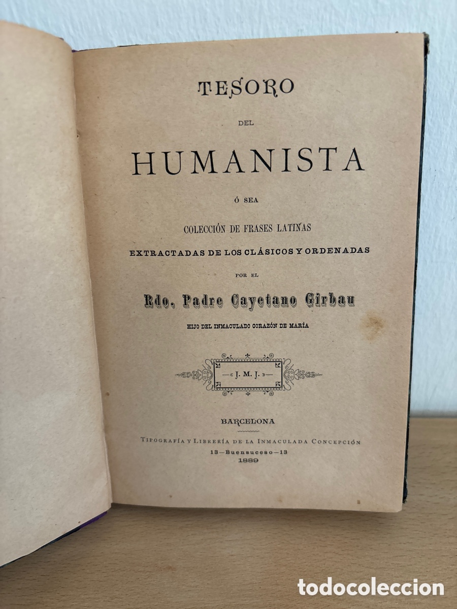 Libros antiguos: Libro tesoro del humanista - Foto 3