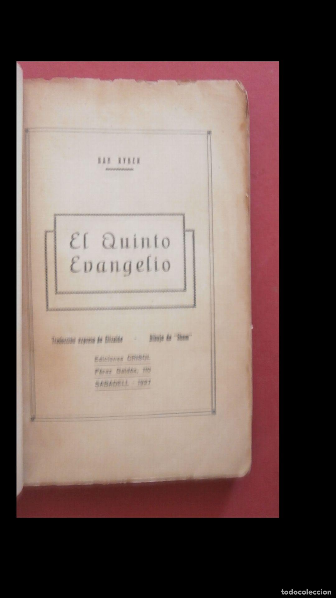 Libros antiguos: El Quinto Evangelio. Han Ryner - Foto 5