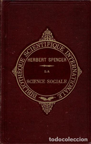 Libros antiguos: SPENCER. (Herbert) - INTRODUCTION A LA SCIENCE SOCIALE. - Foto 1