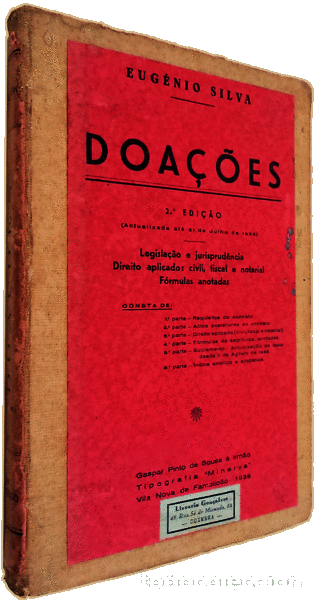 Libros antiguos: SILVA. (Eug&eacute;nio) - DOA&Ccedil;&Otilde;ES. - Foto 3