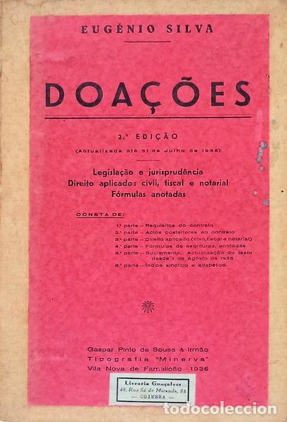 Libros antiguos: SILVA. (Eug&eacute;nio) - DOA&Ccedil;&Otilde;ES. - Foto 1