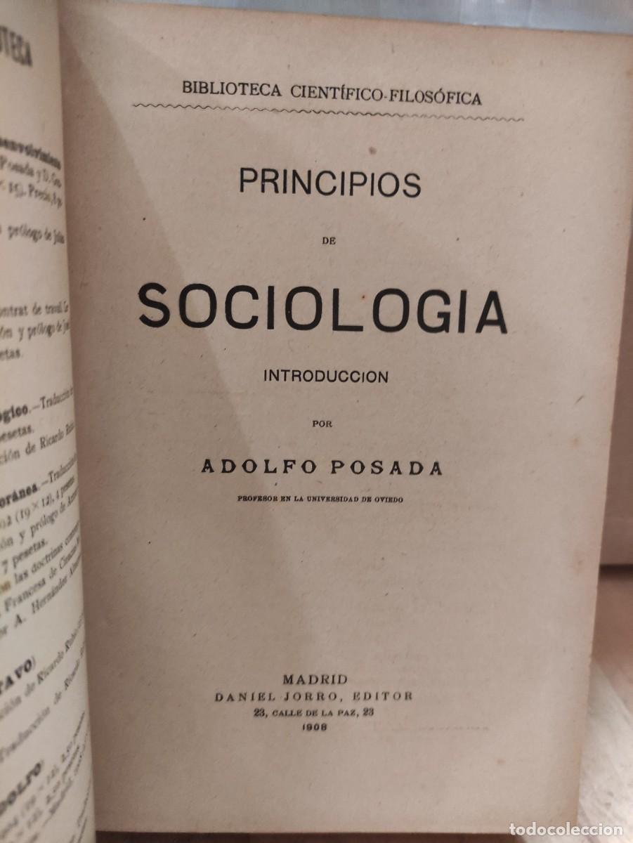 Old books: PRINCIPIOS DE SOCIOLOGIA - ADOLFO POSADA