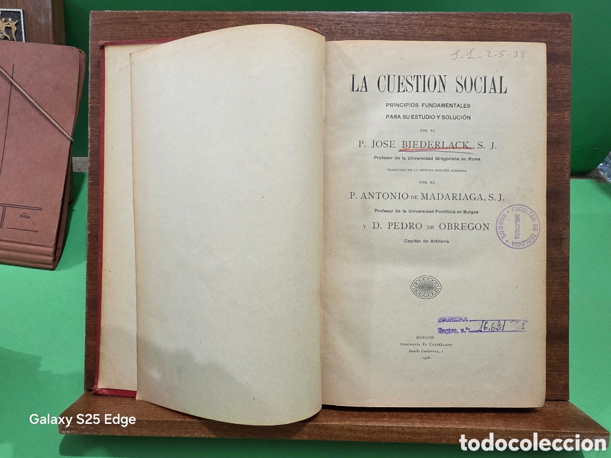 Libros antiguos: ANTIGUO LIBRO...1908...&rdquo;&rdquo;LA CUESTI&Oacute;N SOCIAL&rdquo;&rdquo;... PRINCIPIOS FUNDAMENTALES PARA SU ESTUDIO Y SOLUCI&Oacute;N