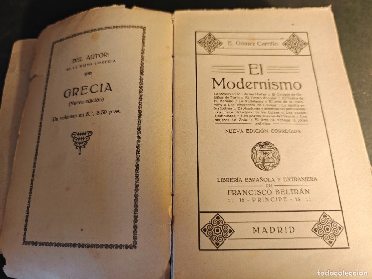 Libros antiguos: EL MODERNISMO - E. GOMEZ CARRILLO - Foto 3
