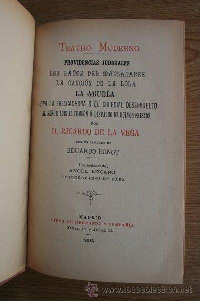 Libros antiguos: Teatro moderno. Vega (Ricardo de la) - Foto 1