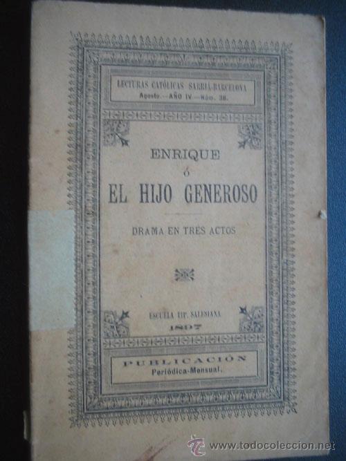 Antiquarische B&uuml;cher: ENRIQUE O EL HIJO GENEROSO. 1897