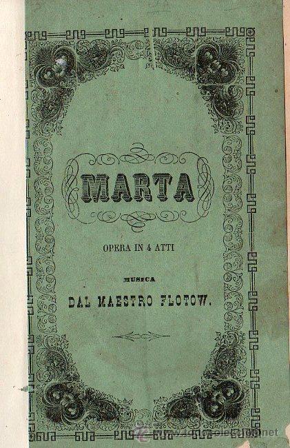 Libros antiguos: OPERA ITALIANA 1871 - MARTA - Foto 1