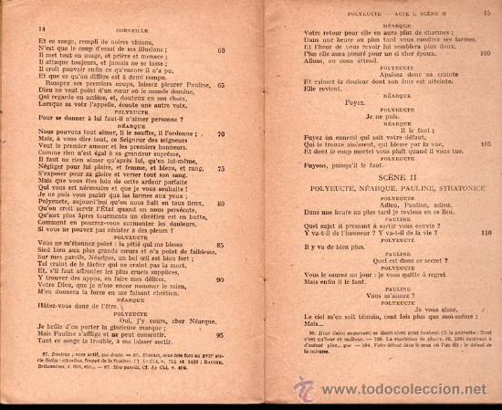 Libros antiguos: POLYEUCTE DE CORNEILLE. EXTRAIDO DEL TEATRO CLASICO - PARIS - Foto 2