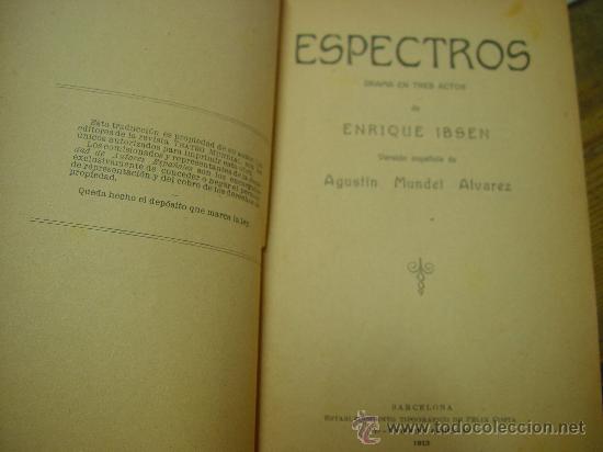 Libros antiguos: ESPECTROS      ENRIQUE IBSEN    1913 - Foto 2