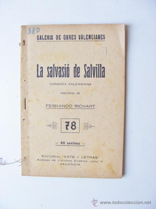 Antiquarische B&uuml;cher: la salvasio de salvilla, fernando richart, n&ordm; 78, 1927