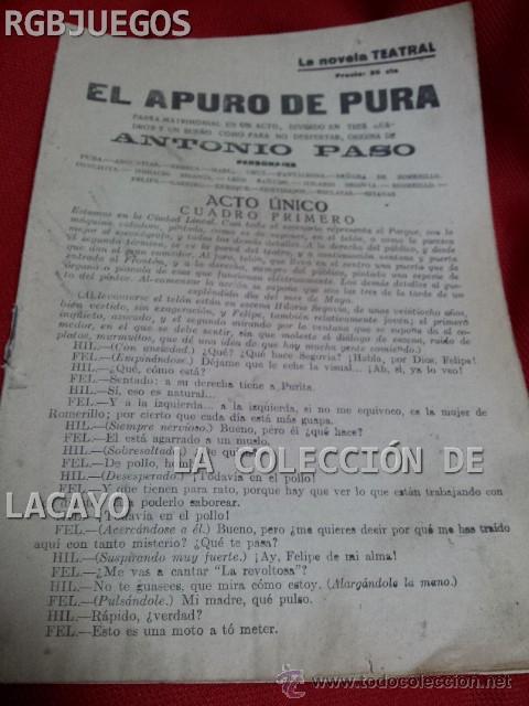 Livros antigos: EL APURO DE PURA
