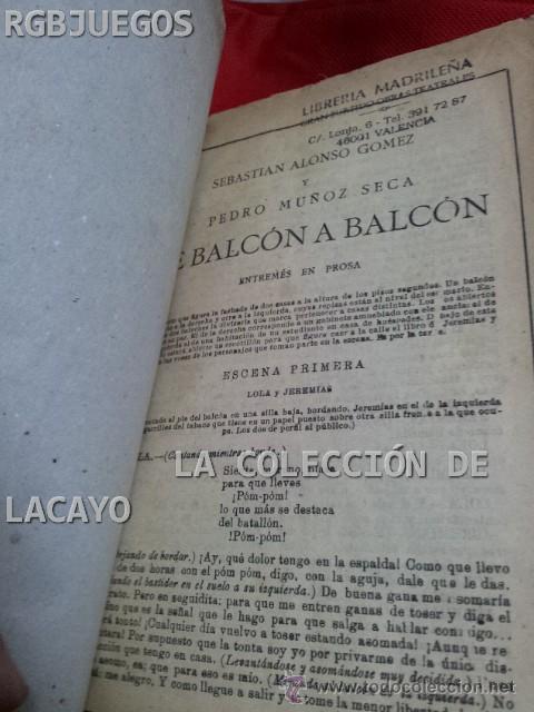 Livros antigos: DE BALCON A BALCON