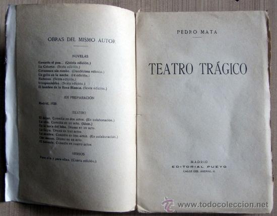 Libros antiguos: TEATRO TR&Aacute;GICO. - Pedro MATA - Foto 2