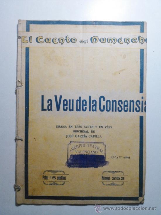 Libri antichi: EL CUENTO DEL DUMENCHE, LA VEU DE LA CONSENSIA, N&ordm; 252, 1918