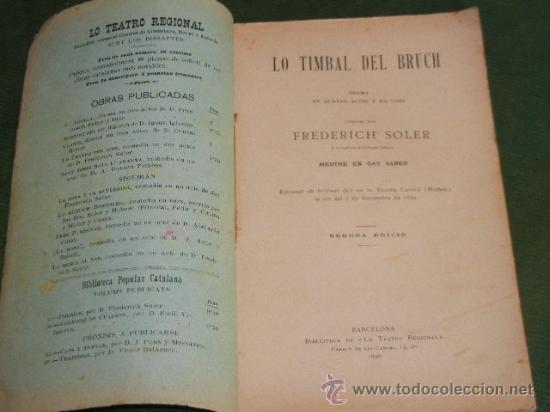 Libros antiguos: LO TIMBAL DEL BRUCH, DE FREDERIC SOLER - PITARRA, 1896 - Foto 1