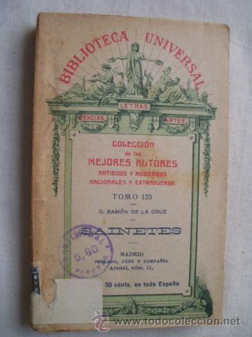 Libros antiguos: SAINETES. DE LA CRUZ, Ram&oacute;n. 1893 - Foto 1