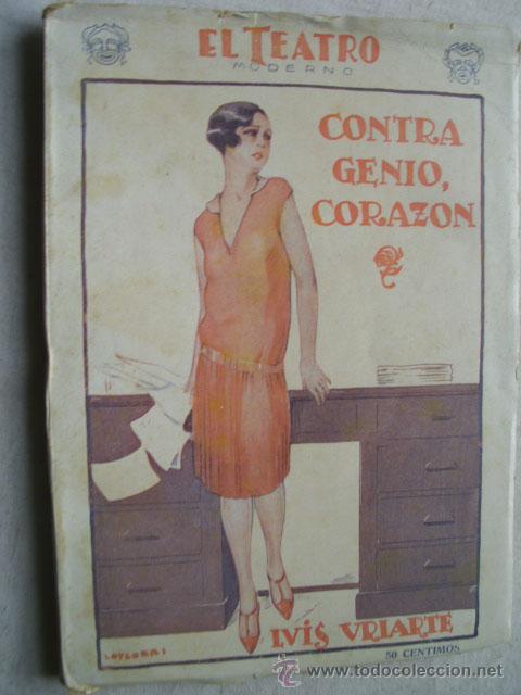 Libros antiguos: CONTRA GENIO, CORAZ&Oacute;N.  URIARTE, Luis. 1928