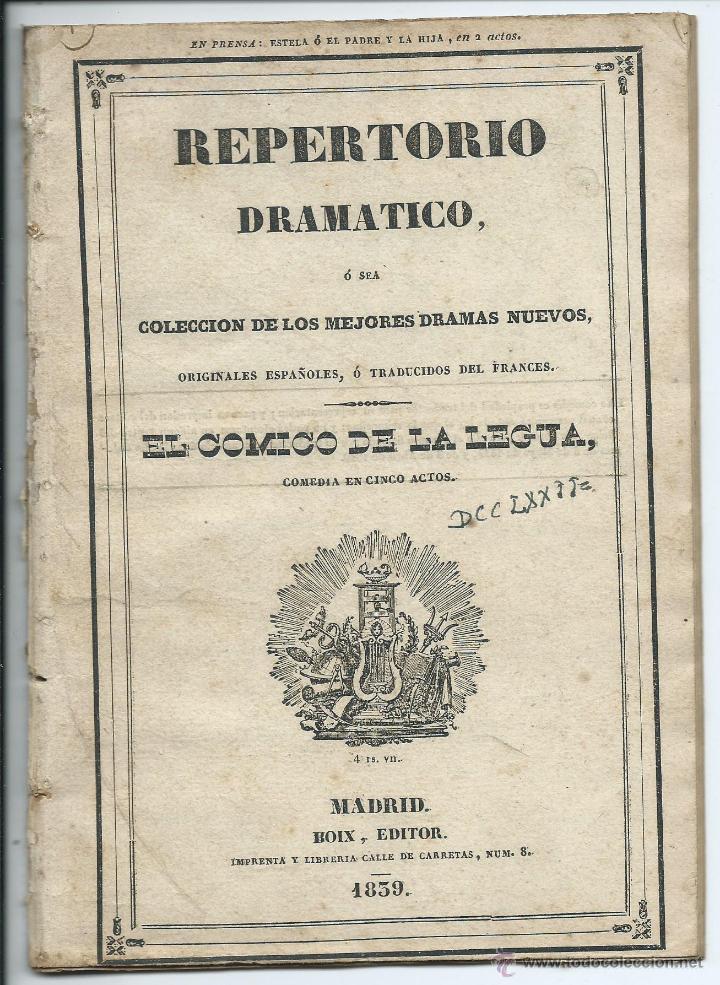 Livros antigos: El comico de la Legua.