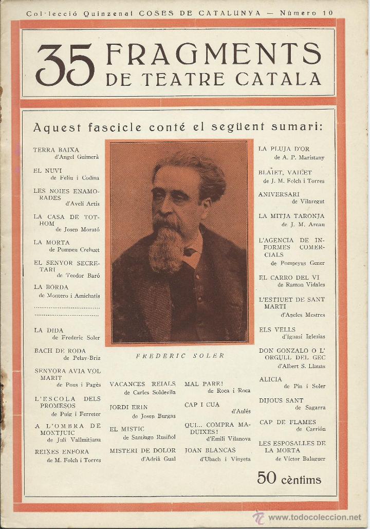 Old books: Col.lecci&oacute; quinzenal Coses de Catalunya. N&ordm;10 35 Fragments de teatre catal&agrave;