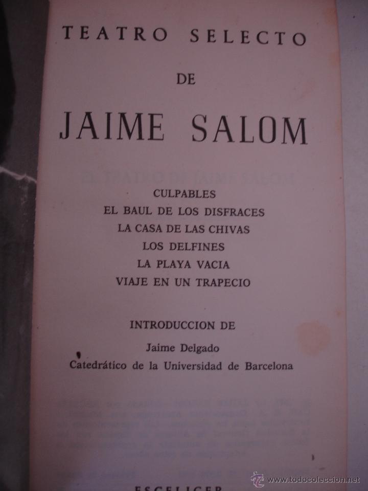 Libros antiguos: TEATRO SELECTO DE JAIME SALOM - Foto 3