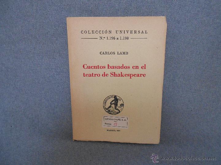 Libros antiguos: CUENTOS BASADOS EN EL TEATRO DE SHAKESPEARE - Foto 1
