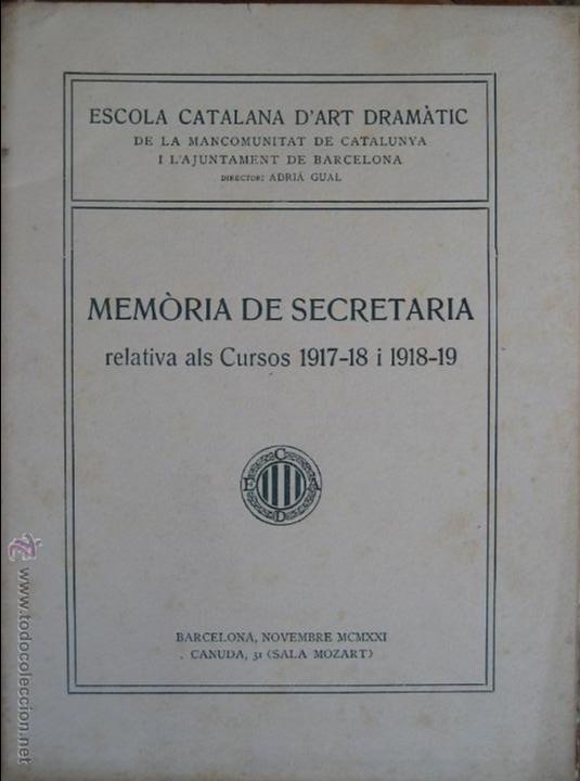 Antiquarische B&uuml;cher: Vvaa / Memoria de secretaria relativa al curs 1917-18 i 1918-1919 -