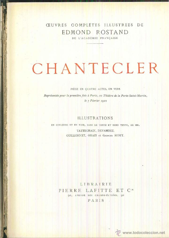 Libros antiguos: CHANTECLER. Edmond Rostand - Foto 1