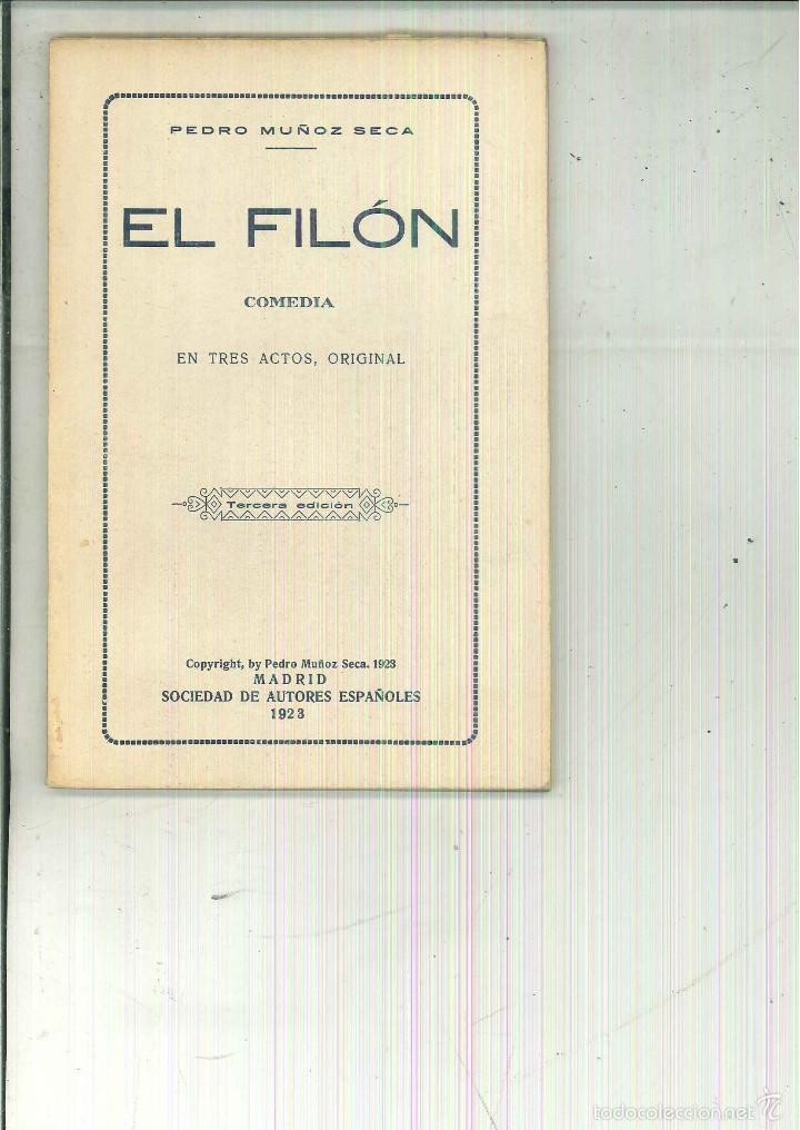 Libros antiguos: EL FIL&Oacute;N. Pedro Mu&ntilde;oz Seca - Foto 1