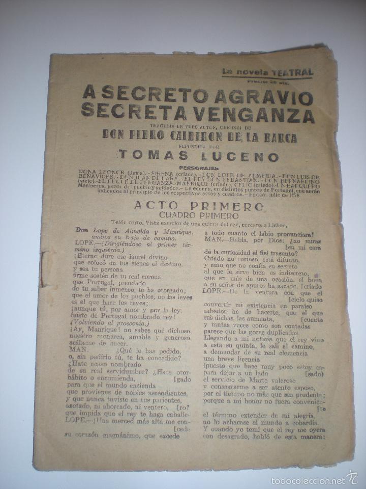 Livres anciens: A secreto agravio secreta venganza