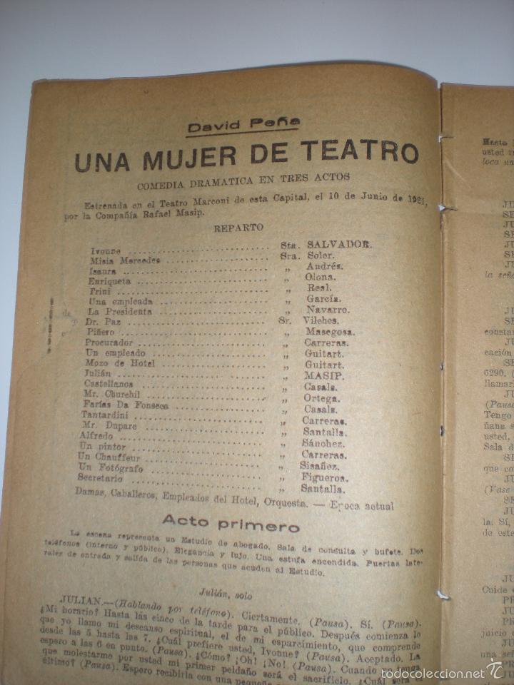 Libros antiguos: Una mujer de teatro. David Pe&ntilde;a - Foto 2