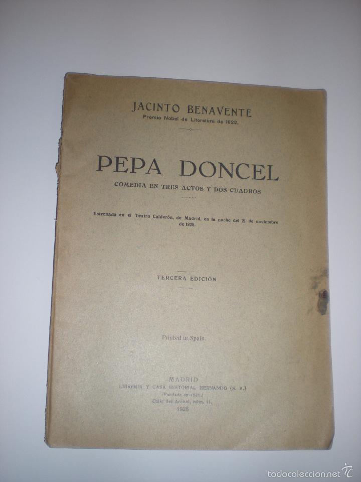 Libros antiguos: Pepa doncel. Jacinto Benavente - Foto 1