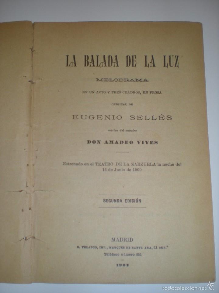 Libros antiguos: La balada de la Luz . Eugenio Sell&eacute;s - Foto 1