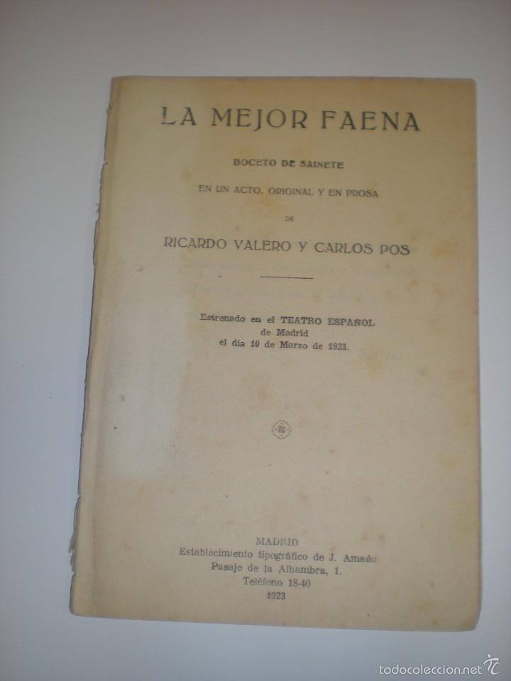 Livres anciens: La mejor faena de Ricardo Valero y Carlos Pos