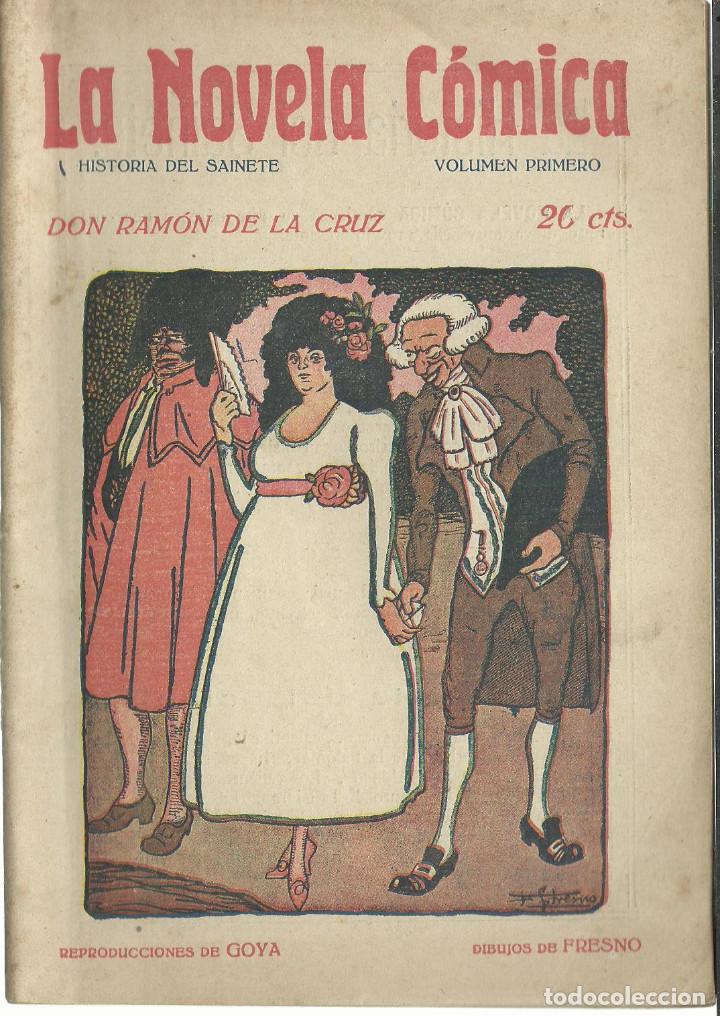 Livres anciens: Libreto de LA NOVELA COMICA - HISTORIA DEL SAINETE - VOLUMEN PRIMERO con ilustraciones