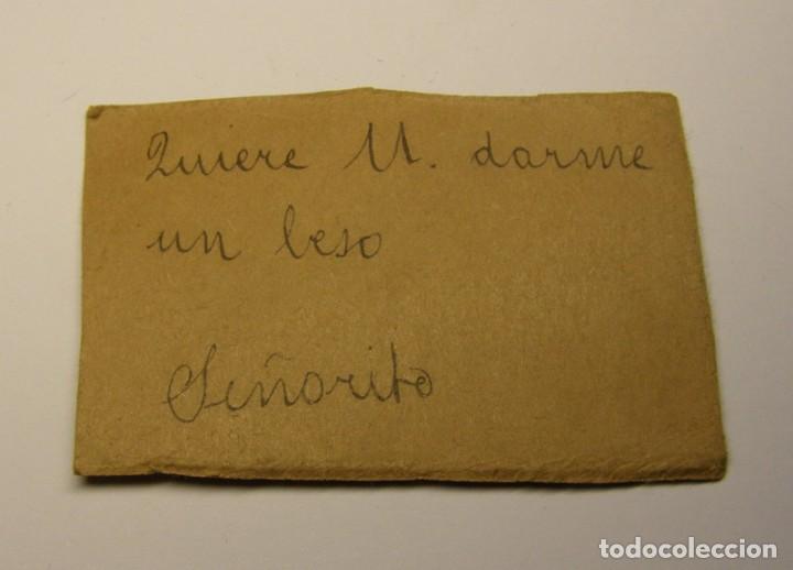 Livres anciens: Curiosa  y simp&aacute;tica nota de papel aparecida en un folleto teatral de finales del siglo XIX