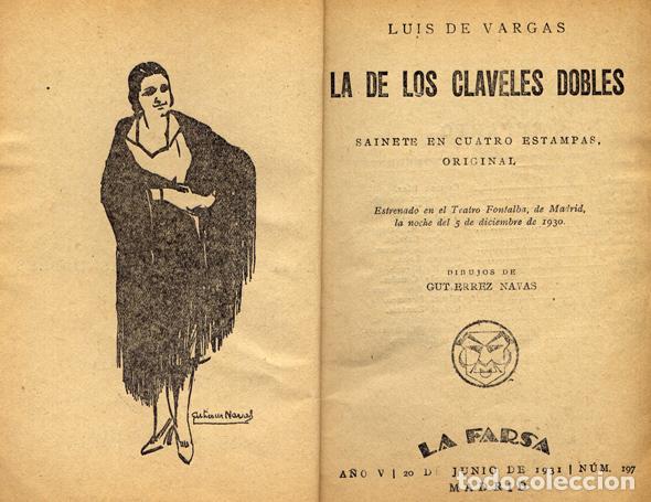 Libros antiguos: VARGAS, Luis de.  La de los claveles dobles.  1931. - Foto 2